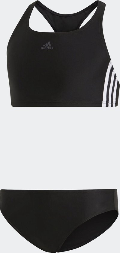 bank te binden daarna adidas Fit 2Pc 3S Y Dames Bikini - Black/White - Maat 152 | bol.com