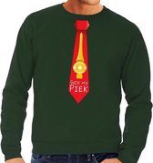 Foute kersttrui / sweater stropdas suck my piek groen voor heren 2XL (56)