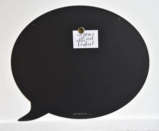 Wonderwall Magneetbord - Memobord Tekstballon zwart - metaal - 50 x 60 cm |  bol.com
