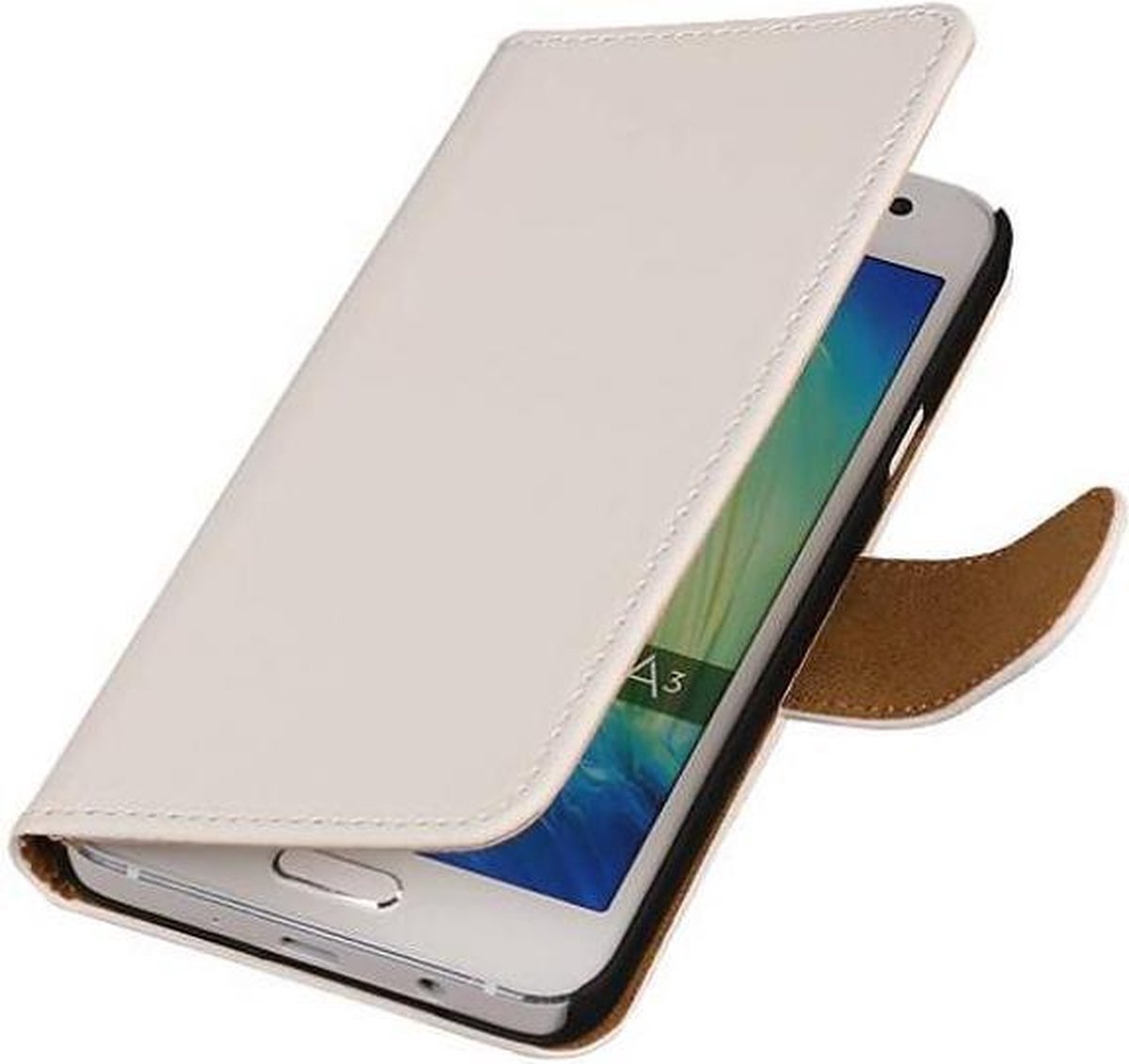 Effen Bookstyle Hoes Geschikt voor Samsung Galaxy A3 Wit