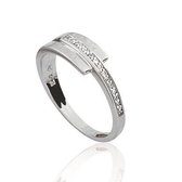 Silver Lining - Zilveren ring met steen gerodineerd