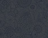 A.S. Création behangpapier bloemmotief antraciet grijs - AS-358162 - 53 cm x 10,05 m