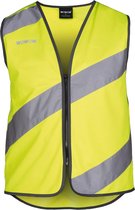 Wowow Roadie Reflectievest met Led op rugzijde Fietsshirt - Maat M  - Unisex - geel/zwart/zilver