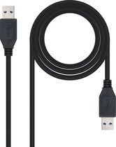 USB 3.0 A to USB A Cable NANOCABLE 10.01.1002 Black