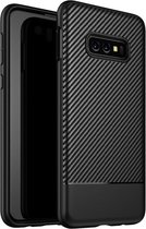 Samsung Galaxy S10e - Hoes, cover, case - TPU - Carbon Fiber textuur - Zwart