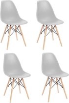 Milano design stoel - grijs - 4 delige set - keuken - huiskamer - AP Meubels