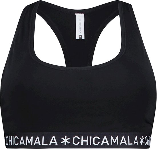 Chicamala dames racer back bralette basic zwart - L