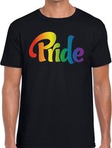 Pride regenboog t-shirt zwart voor heren L