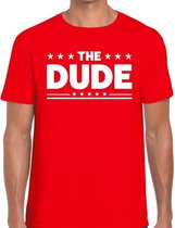 The Dude heren shirt rood - Heren feest t-shirts M