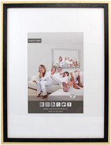 Tweekleurige Houten Wissellijst - Fotolijst - 40x50 cm - Helder Glas - Zwart / Blank - 20 mm