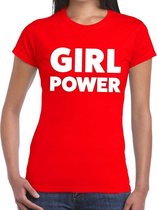 Girl Power tekst t-shirt rood dames 2XL