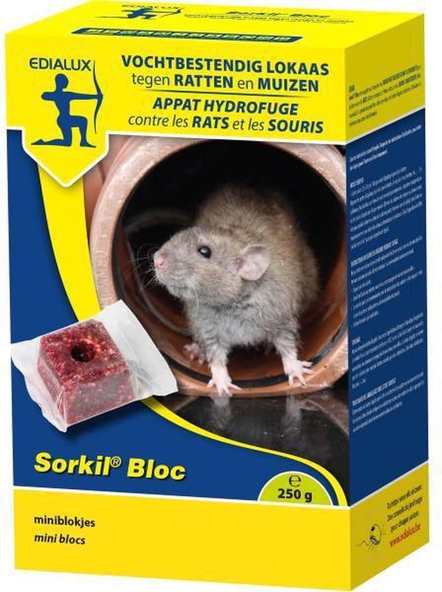 Sorkil blok Vochtbestendig lokaas tegen ratten en muizen