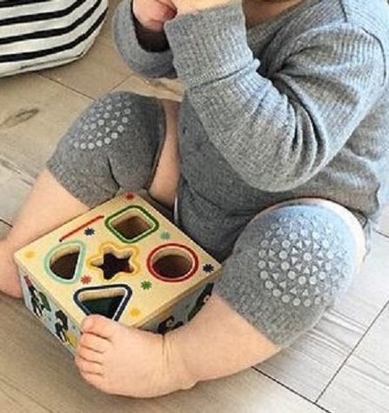 Baby Unisex kniebeschermers - Set van 2 paar - Lichtgrijs