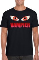 Halloween vampier ogen t-shirt zwart heren S