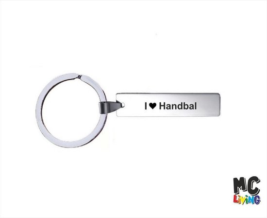 de ober Internationale ziek Sleutelhanger RVS - I Love Handbal | bol.com