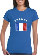 Blauw dames t-shirt vlag France L