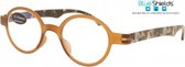 Icon Eyewear PFA333 +0.00 Mash BlueShields bril zonder sterkte - Blauw licht filter lens - Bruin montuur met legerprint poten