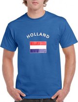 Blauw t-shirt vlag Holland L