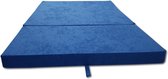 Logeermatras - camping matras - reismatras - opvouwbaar matras - 80 x 200 x 10 - blauw