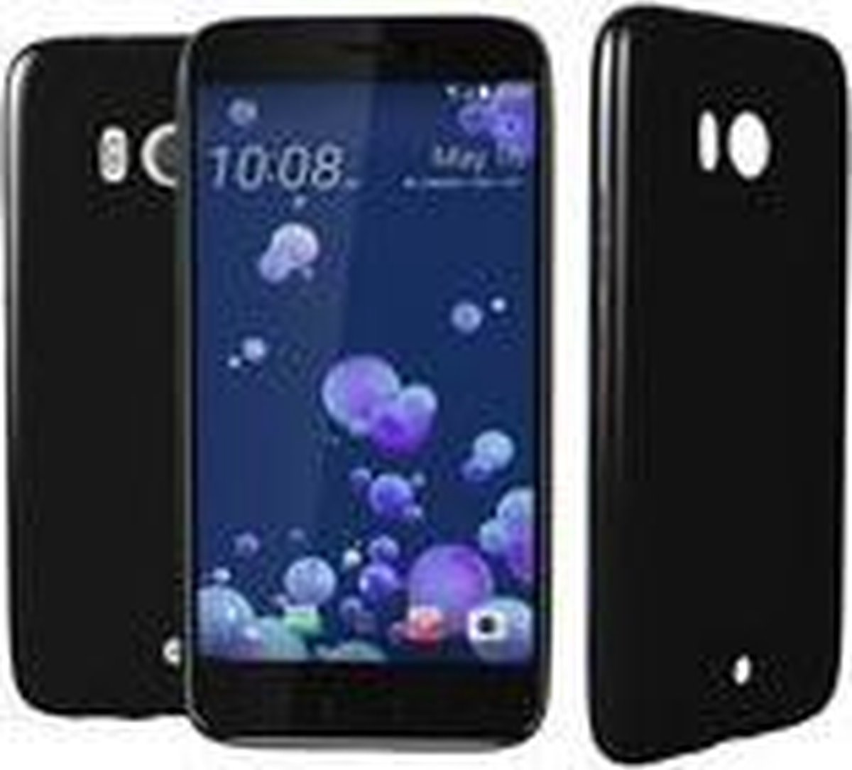 Geschikt voor HTC U11 Zwart TPU siliconen case backcover hoesje