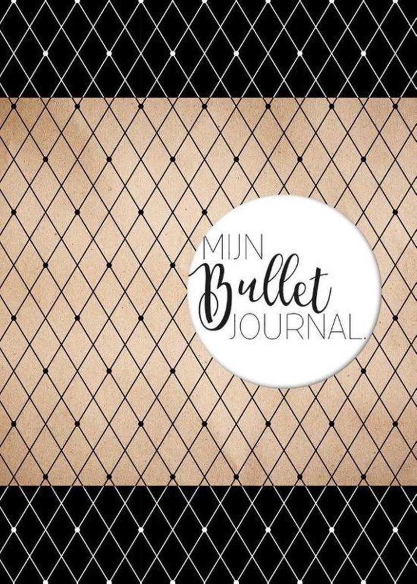 Mijn Bullet Journal "Zwart - Ruit" + Set van 12 Bujo Stencils + 1 Letter Sjabloon verpakt in een handige A5 Zipperbag