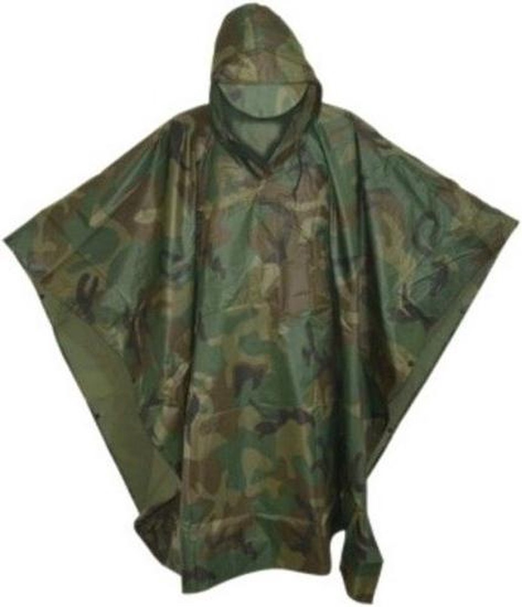 PinkSally Camouflage regenjassen voor volwassenen regenponcho met capuchon man lichtgewicht