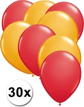 Ballonnen Rood & Oranje 30 stuks 27 cm