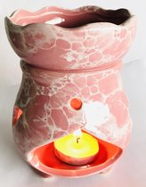 Oliebrander Roze keramiek 12cm Aromabrander voor geurolie of wax smelt