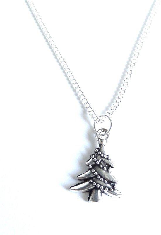 2 Love it Kerstboom - Ketting - Lengte ketting: 46 cm - Kerst -  Zilverkleurig | bol.com