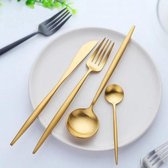 Lusso Elegante Bestek - Goud - Luxe Design - 4 Delig - 1 Persoon