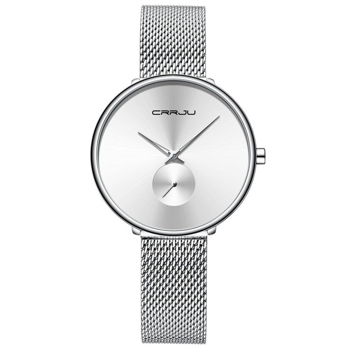 CRRJU® - Horloge Dames - Cadeau voor Vrouw - 40 mm - Zilver Wit