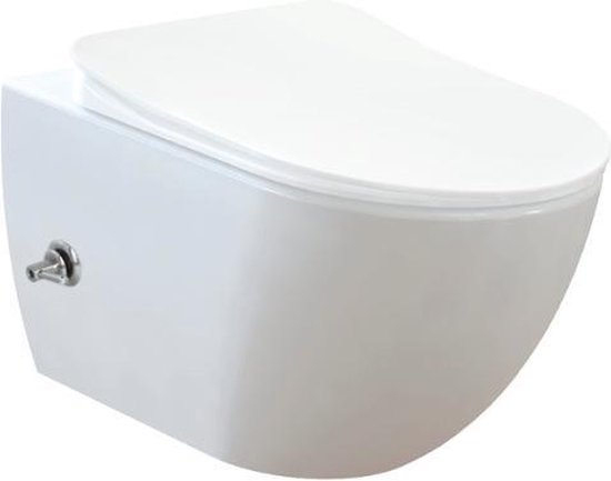 Cuvette wc suspendu rimless avec fonction bidet robinet avec eau
