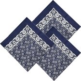 Zakdoeken - Heren - 3 zakdoeken - heren zakdoeken - Boerenzakdoek - 55 x 55 - Blauw - zakdoek