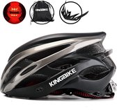 KW® Fietshelm Zwart Grijs met ingebouwde verlichting | Smart Helm LED verlichting | Verstelbaar M/L (56-60 cm) | Wielren / Mountainbike Helm