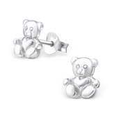 Joy|S - Zilveren beer oorbellen teddybeer met hartje