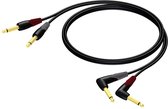 Procab CLA603 mono 2x 6,35mm Jack professionele kabel met haakse connector - 5 meter