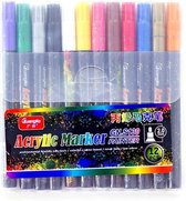 Bol Com Acrylic Verf Stiften Paint Markers Voor Keramiek Steen Glas Porselein Hout Textiel