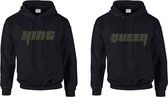 Setje hoodies king en queen bliksem | Te bestellen in de maten s, m, l, xl en xxl | Koppel set hoodies | Cadeau voor je grote liefde | Set truien king en queen | Leuk kerstcadeau