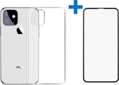 Shop4 - iPhone 11 Hoesje + Glazen Screenprotector - Zachte Back Case Transparant