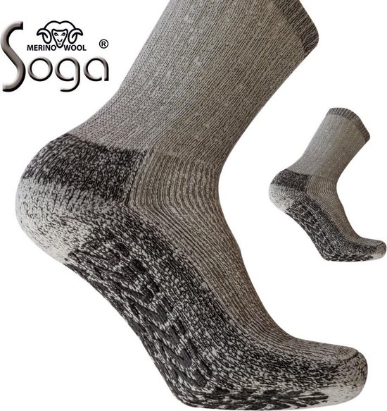 Eureka merino wollen sokken anti-slip S4 - unisex - grijs - maat 35-38 |  bol.com