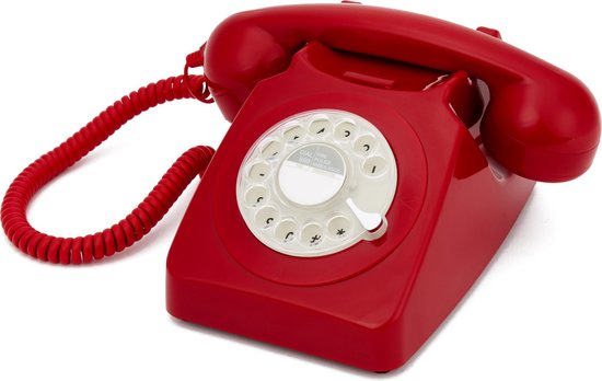 GPO 746ROTARYRED - Telefoon retro jaren ‘70, draaischijf, rood