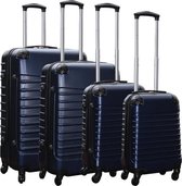 Travelerz kofferset 4 delig ABS - zwenkwielen - met cijferslot - donker blauw