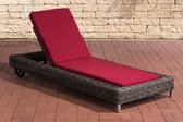 Clp Rosso Ligbed - 5mm rond Polyrattan - grijs gemêleerd robijnrood