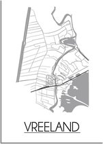 DesignClaud Vreeland Plattegrond poster A3 + Fotolijst zwart
