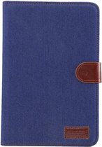 GadgetBay Jeans spijkerstof flipcase leder klaphoes iPad mini 4 5 - Donkerblauw Bruin
