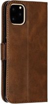 GadgetBay Leren Wallet Bookcase hoesje portemonnee iPhone 11 Pro Max - Bruin