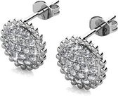 Dammade oorbellen - Swarovski Kristal - Zilverkleurig - Dames - Delhi