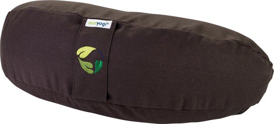 Meditatiekussen halve maan eco Lava Antraciet - Ecoyogi - Yoga kussen - GOTS gecertificeerd van Merkloos — afbeelding 2