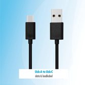 Budget 1 meter usb c kabel naar usb Zwart Oplaadkabel geschikt voor PS5 en smartphones