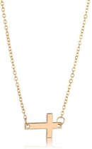 ketting dames | ketting dames met hanger kruis | kruisje | goudkleurig | cadeau voor vrouw | schoencadeautje sinterklaas | black friday 2022 | kerst | kerstcadeau voor vrouwen